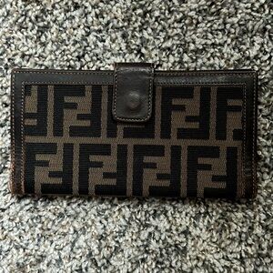 Fendi canvas wallet double sided